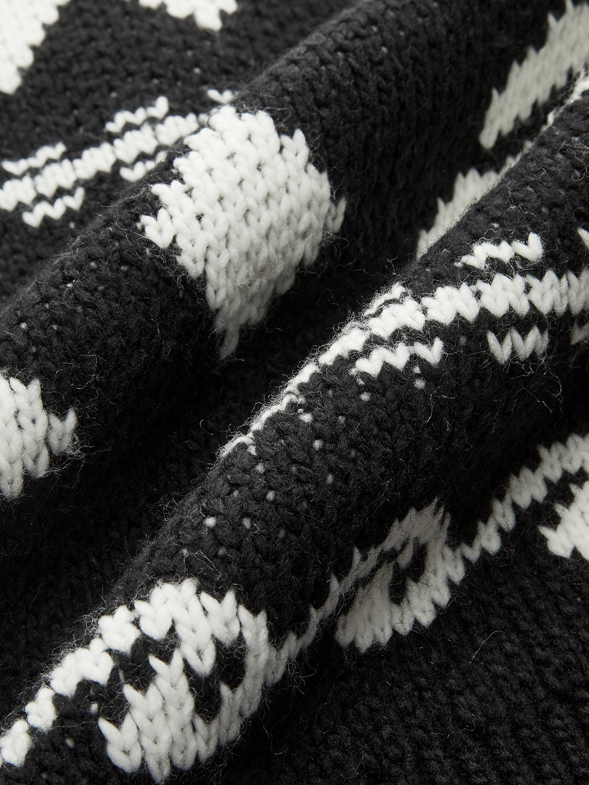 Fair Isle Zip-Up Knit Cardigan-Chicvia