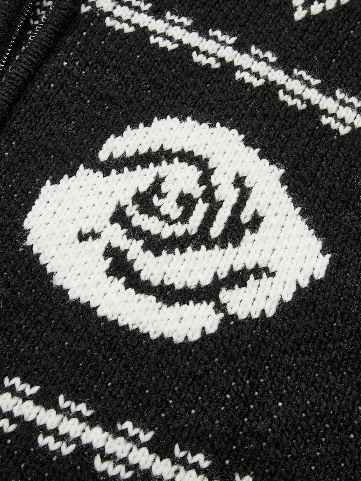 Fair Isle Zip-Up Knit Cardigan-Chicvia