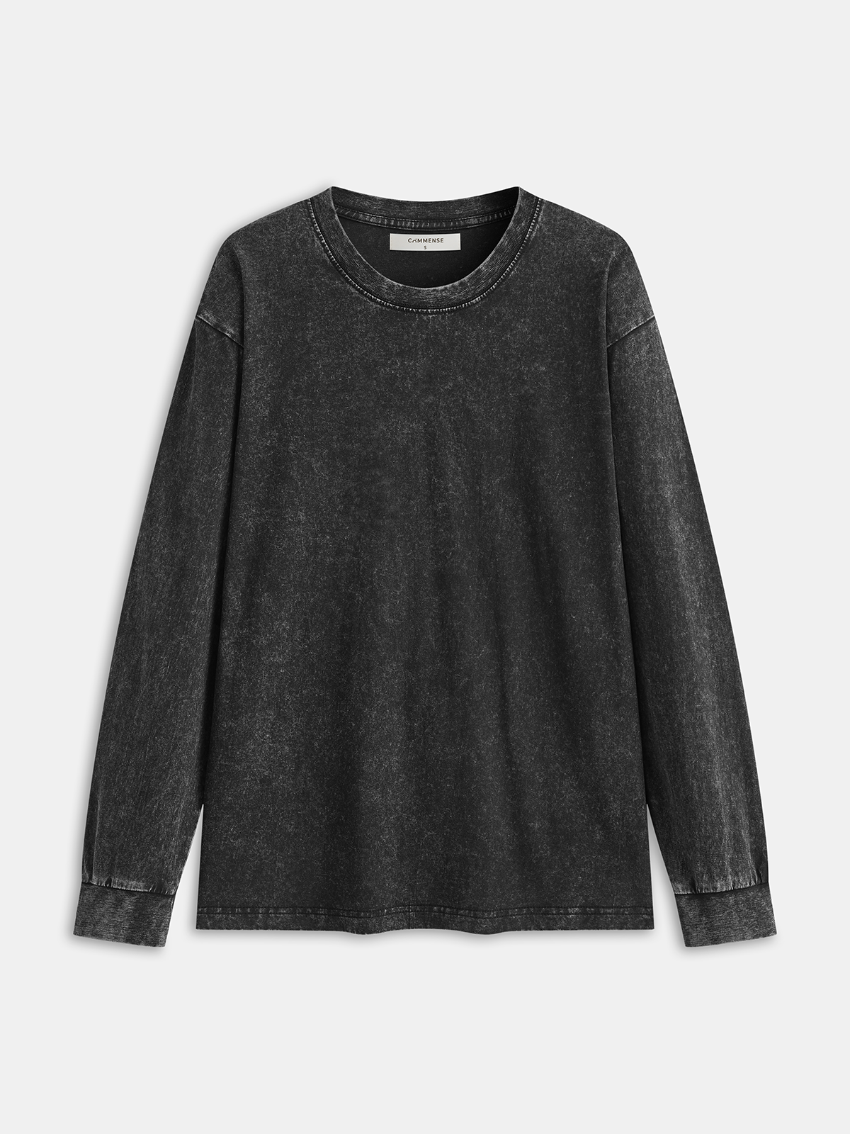 Cotton Washed Long Sleeve T-Shirt-Chicvia