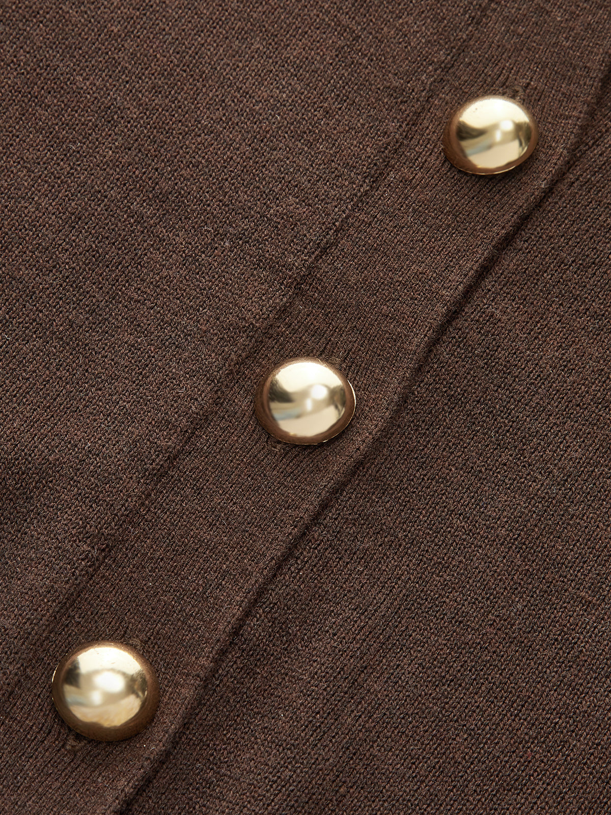 Metal Button Knit Cardigan-Chicvia