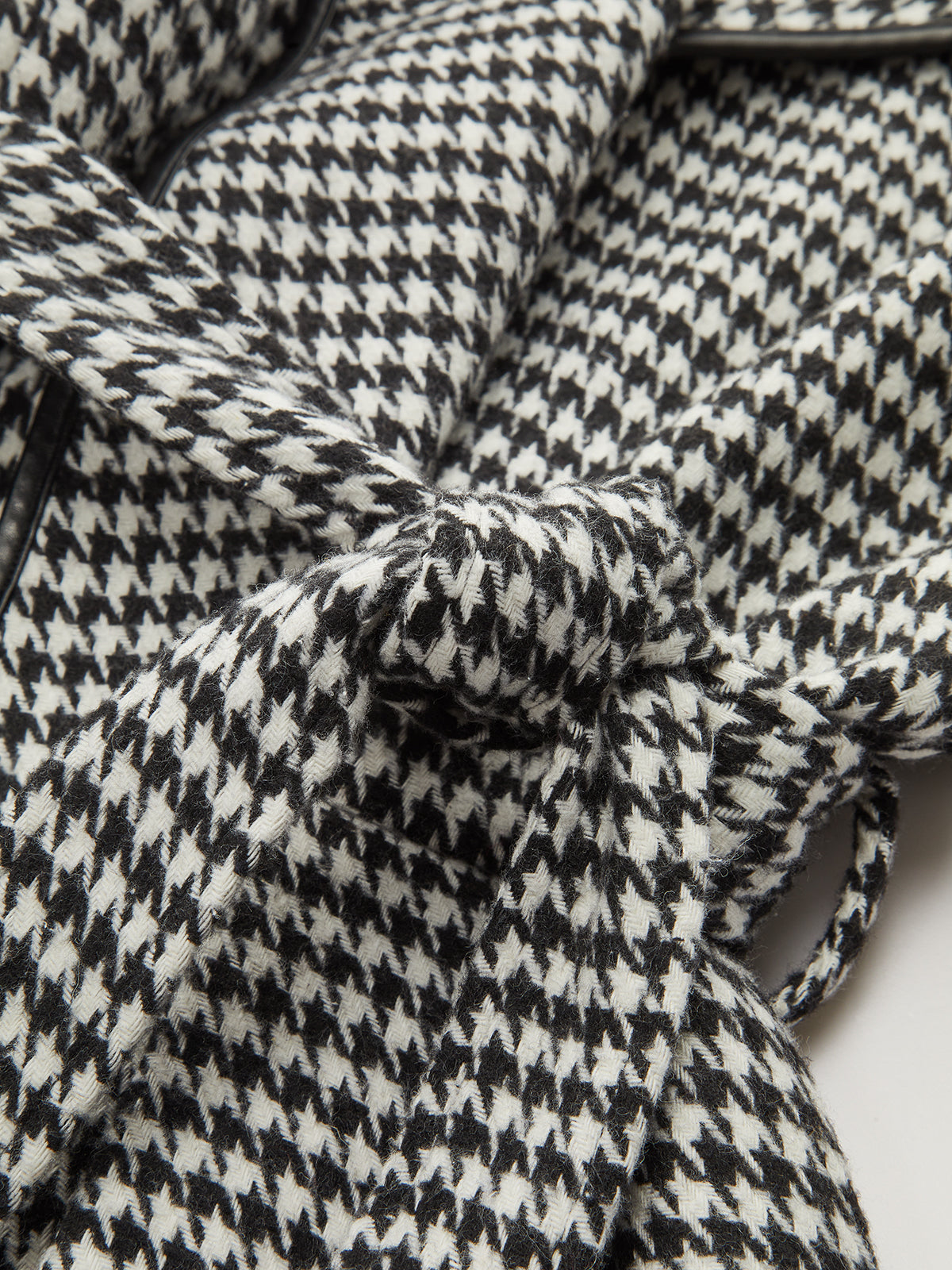 Houndstooth Tweed Belted Vest-Chicvia