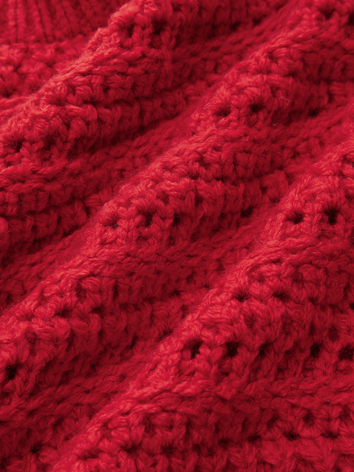 Fringe Hem Crochet Knit Sweater-Chicvia