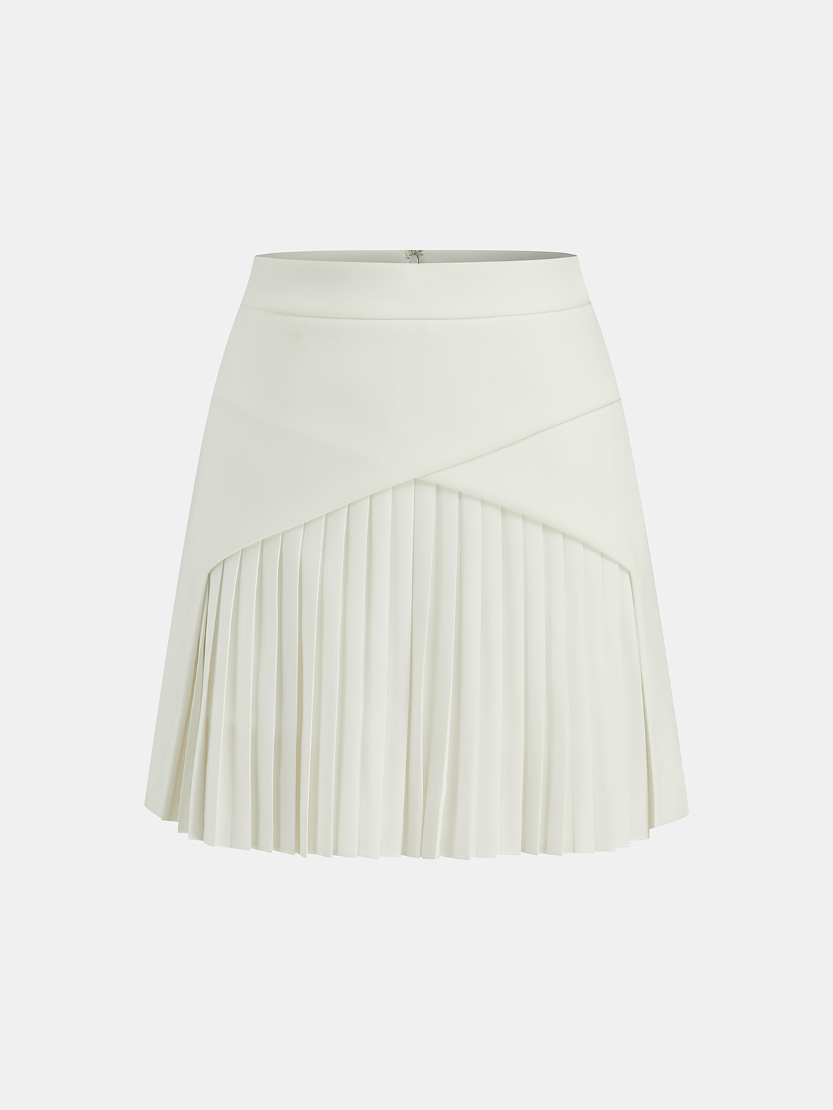 Pleated Panel Mini Skirt-Chicvia