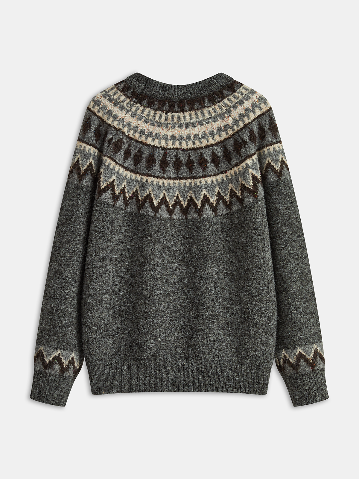 Fair Isle Crew Neck Sweater-Chicvia