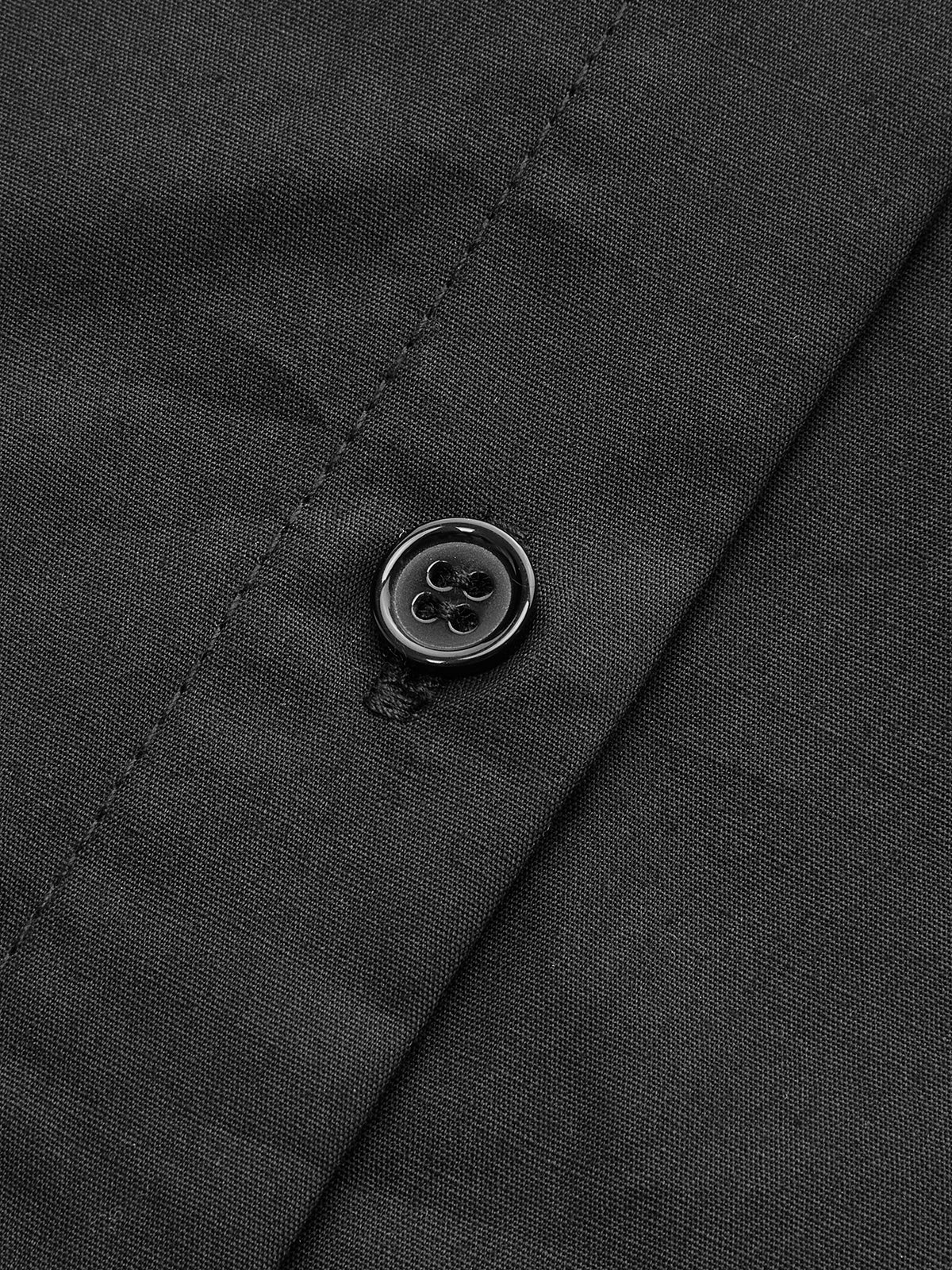 Pleated Button Front Shirt Dress-Chicvia