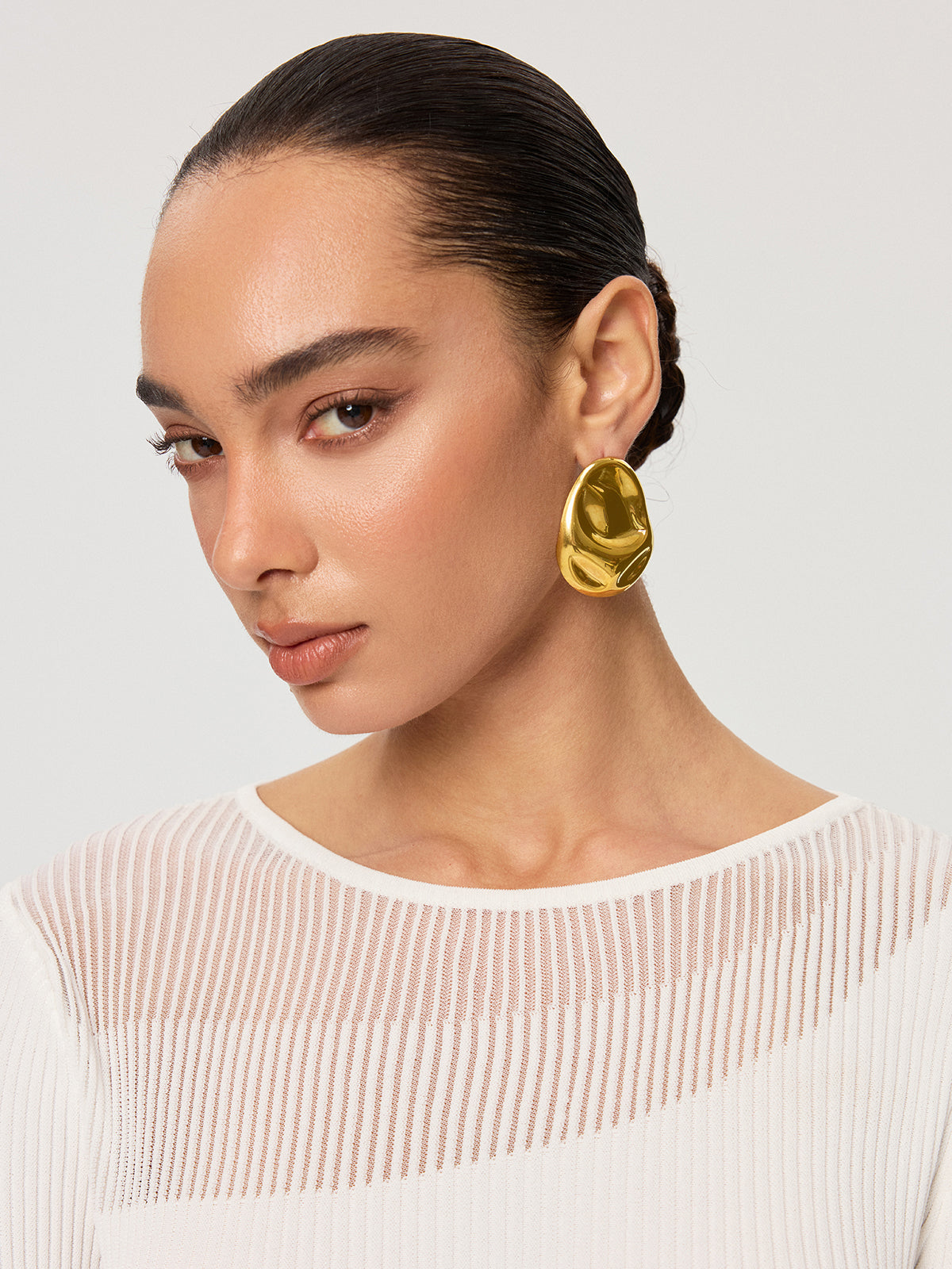 Oversized Irregular Shaped Drop Earrings-Chicvia