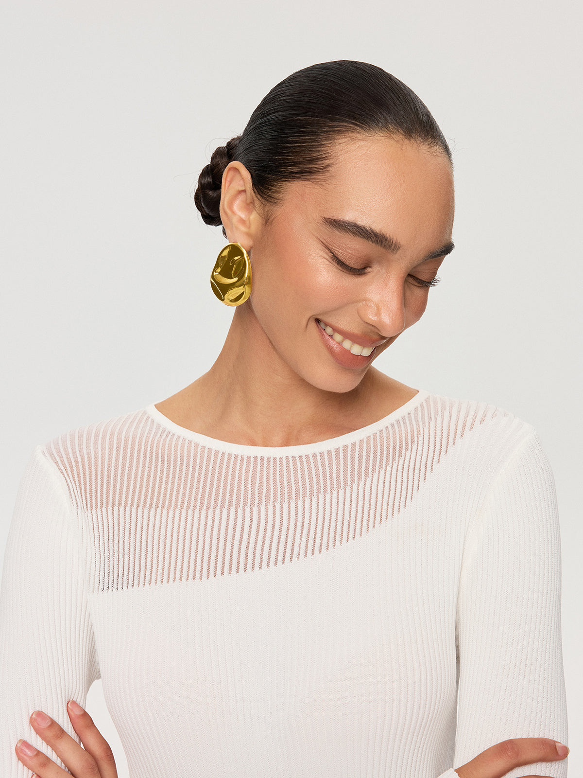 Oversized Irregular Shaped Drop Earrings-Chicvia
