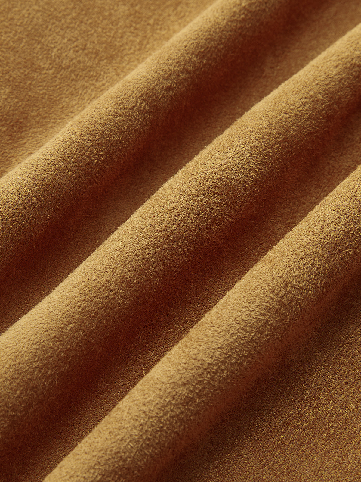 Metal Button Suede Effect Keyhole-Neck Mini Dress-Chicvia