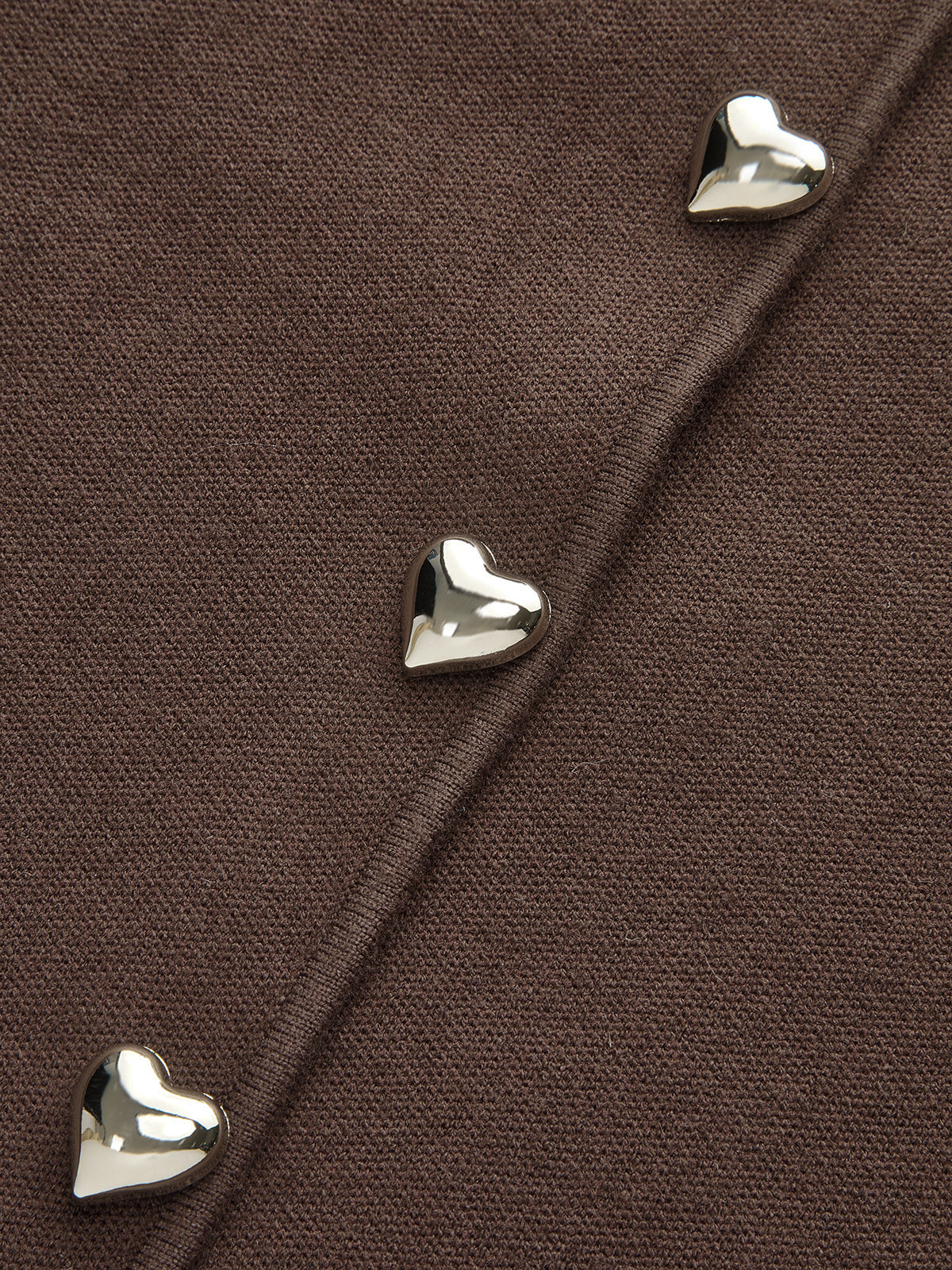 Leg-Of-Mutton Sleeve Heart-Button Wool Blend Cardigan-Chicvia