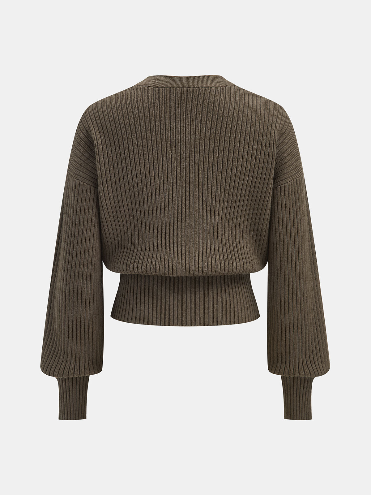 Metal Button Ribbed Cardigan-Chicvia