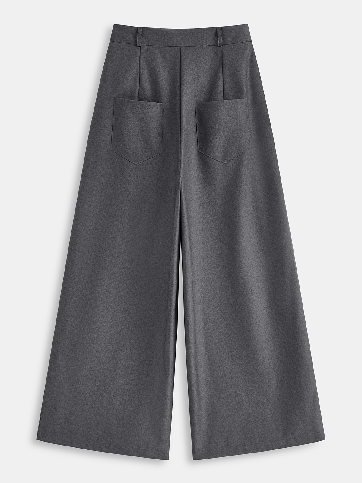 Button Front High-Waisted Wide-Leg Pants-Chicvia