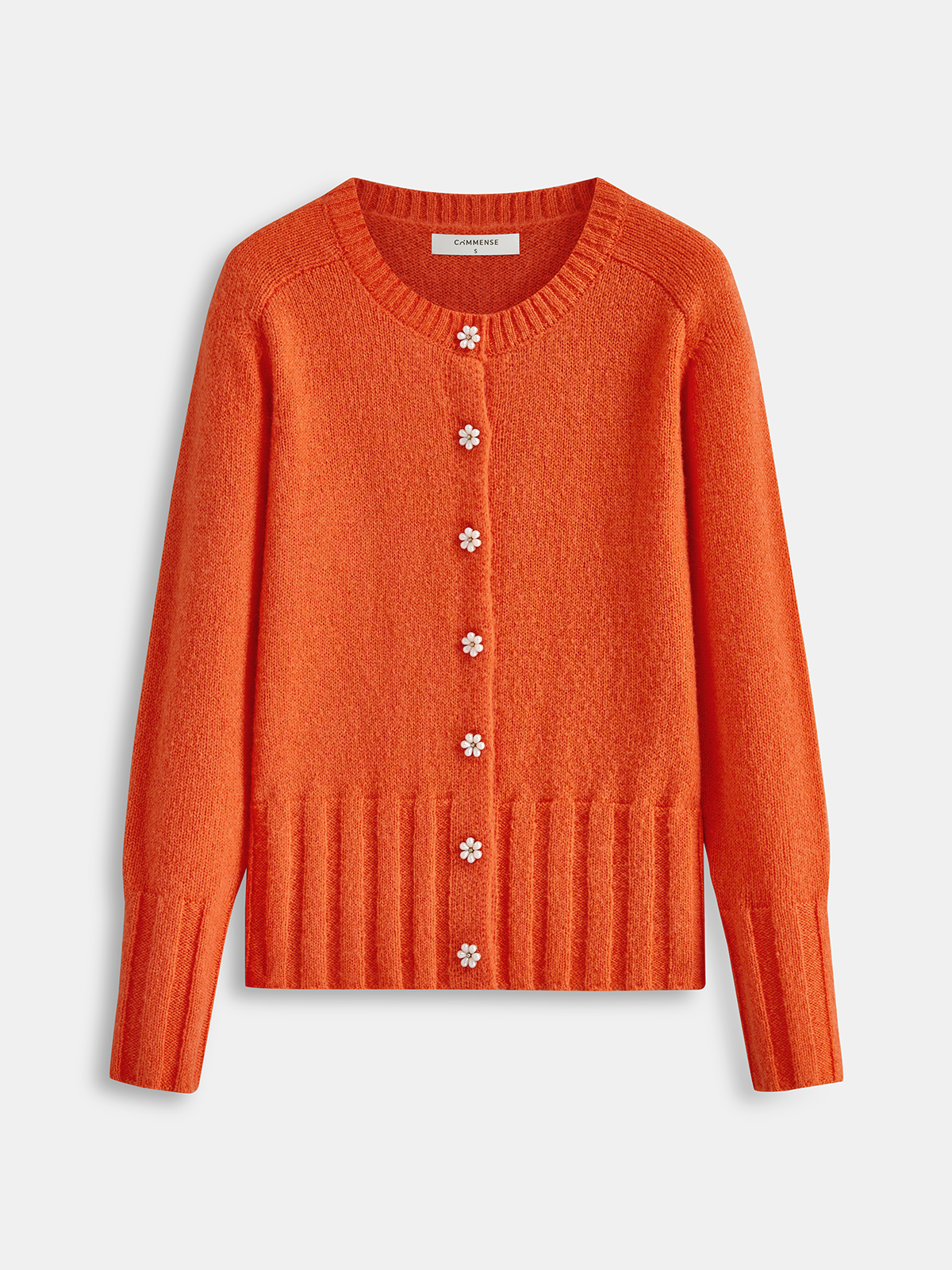 Floral Button Wool Blend Cardigan-Chicvia