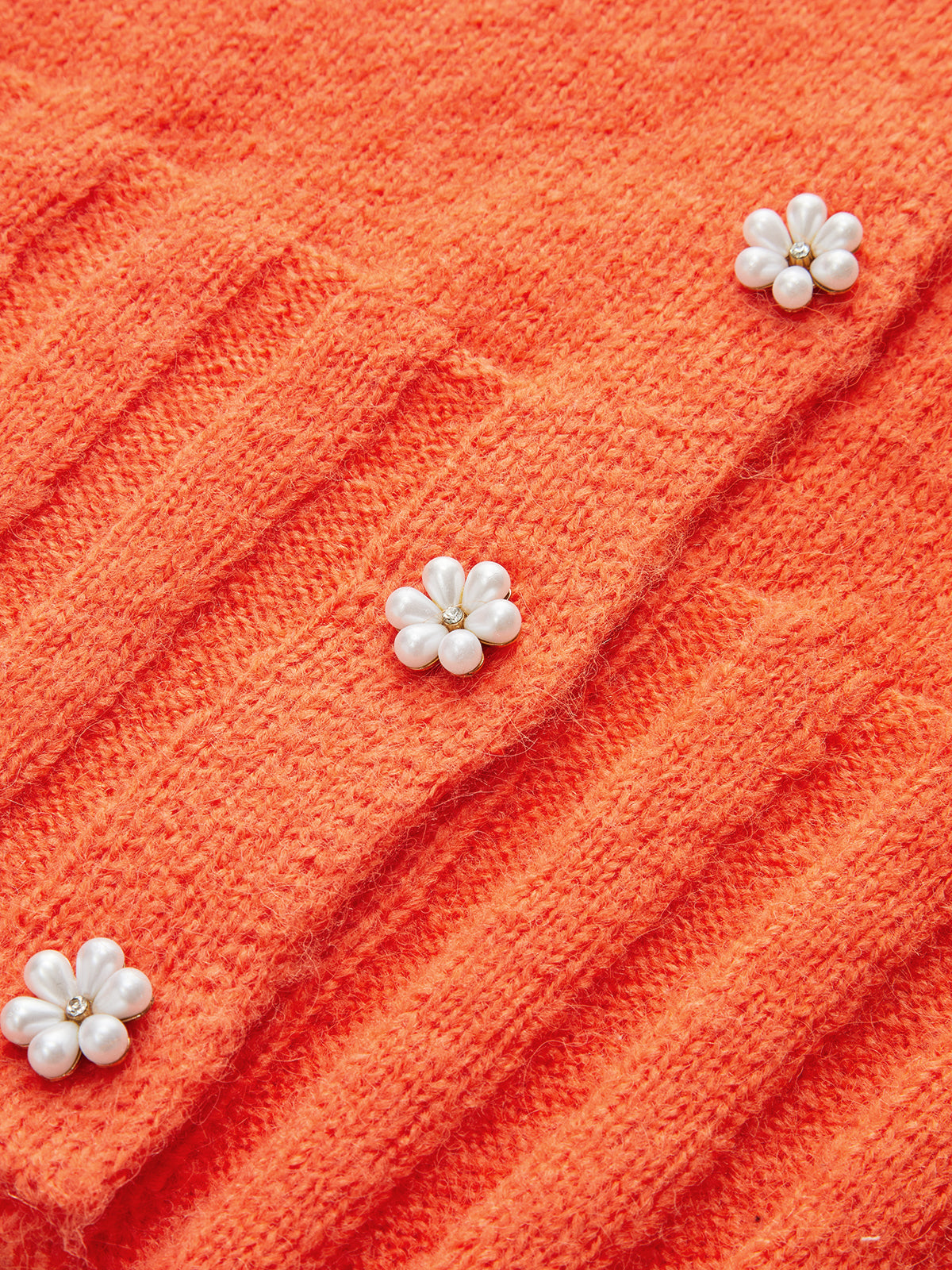 Floral Button Wool Blend Cardigan-Chicvia