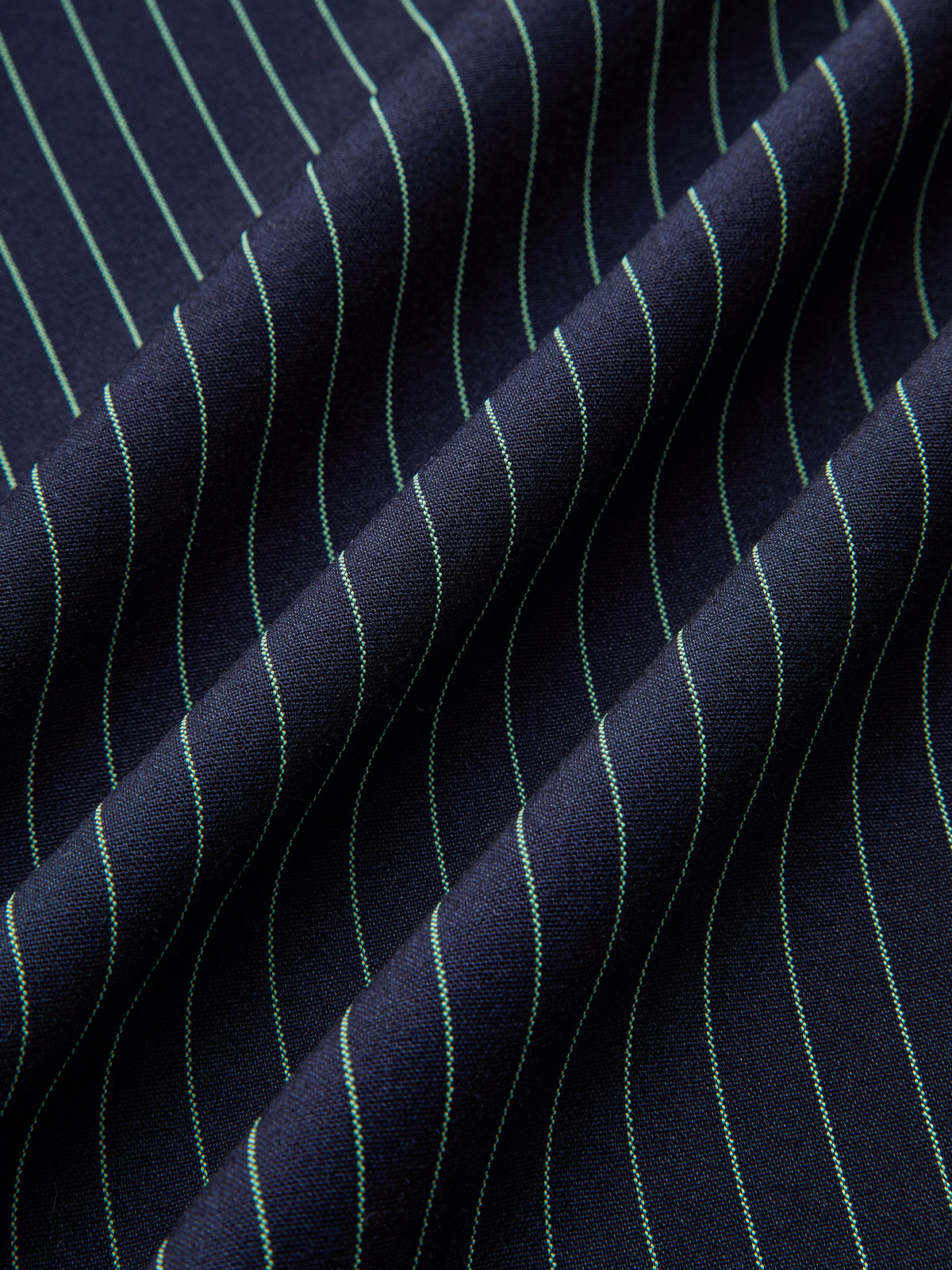 Lace Trim Pinstripe Flared Dress with Tie Neck-Chicvia