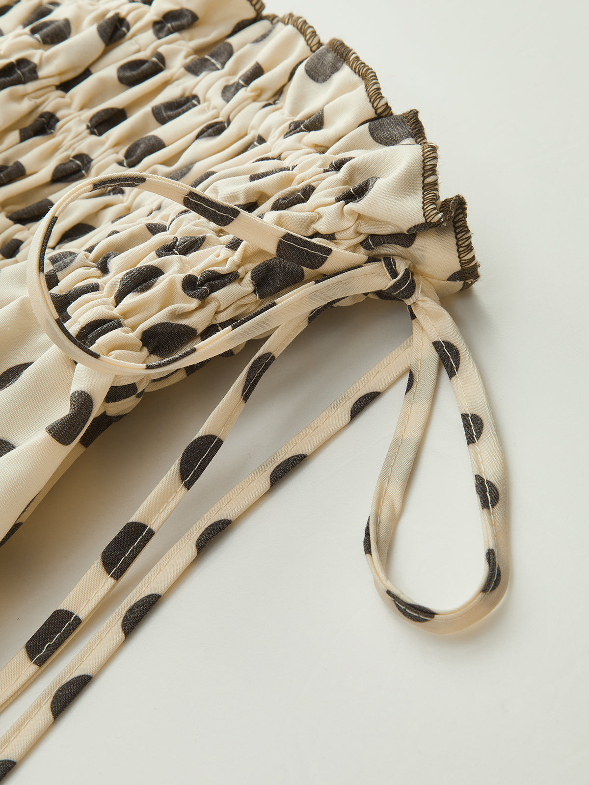 Polka Dot Smocked Waist Midi Skirt-Chicvia