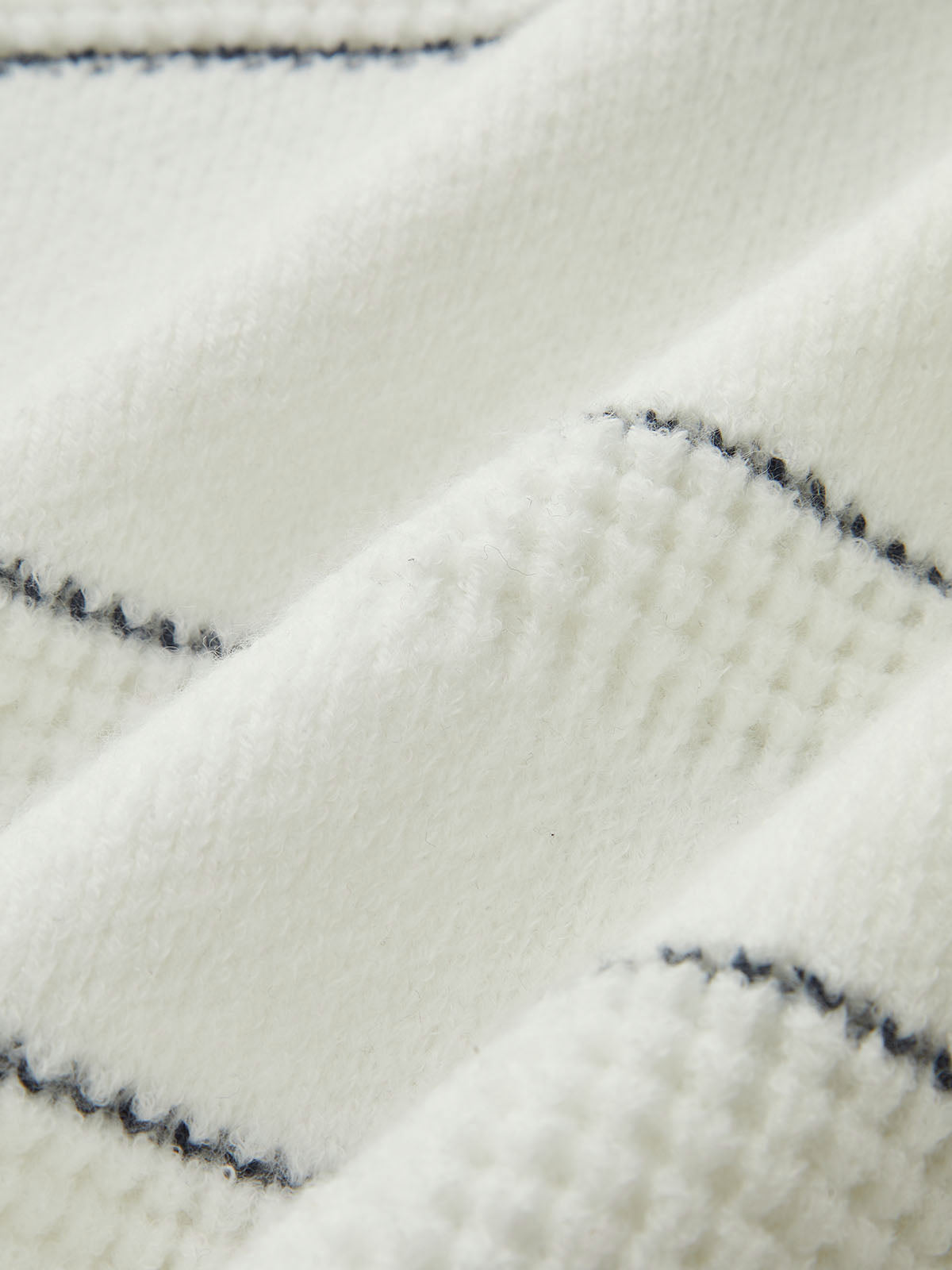 Denim Collar Striped Sweater-Chicvia