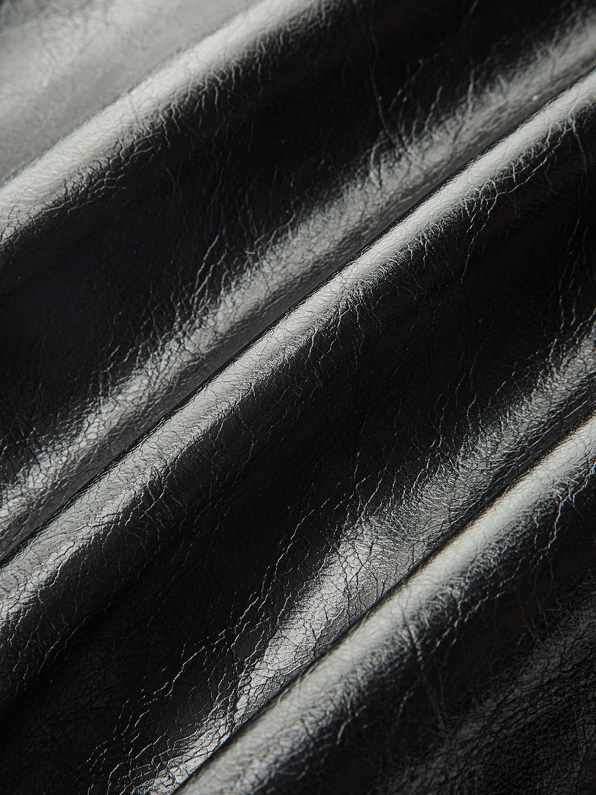 Contrast Pleated Faux Leather Mini Skirt-Chicvia