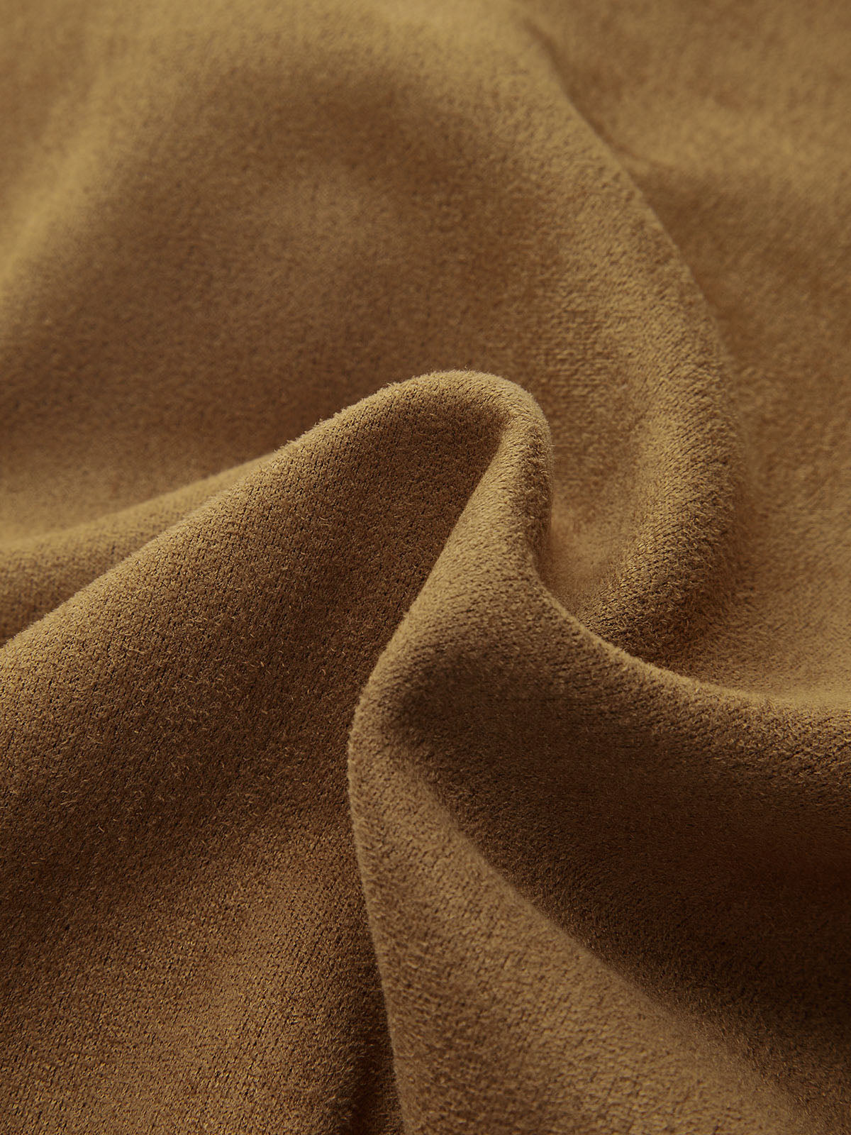 Pleat Collared Suede Effect Shirt-Chicvia