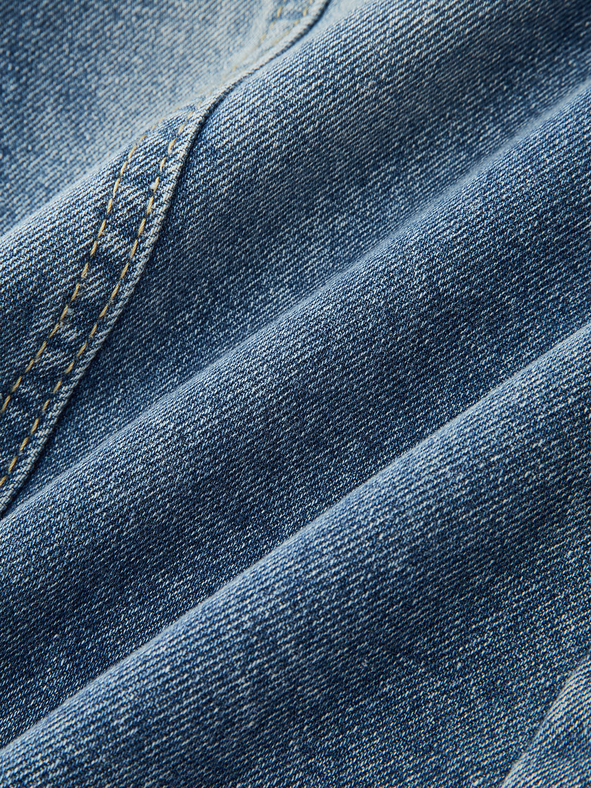 Denim Asymmetric Button Pants-Chicvia