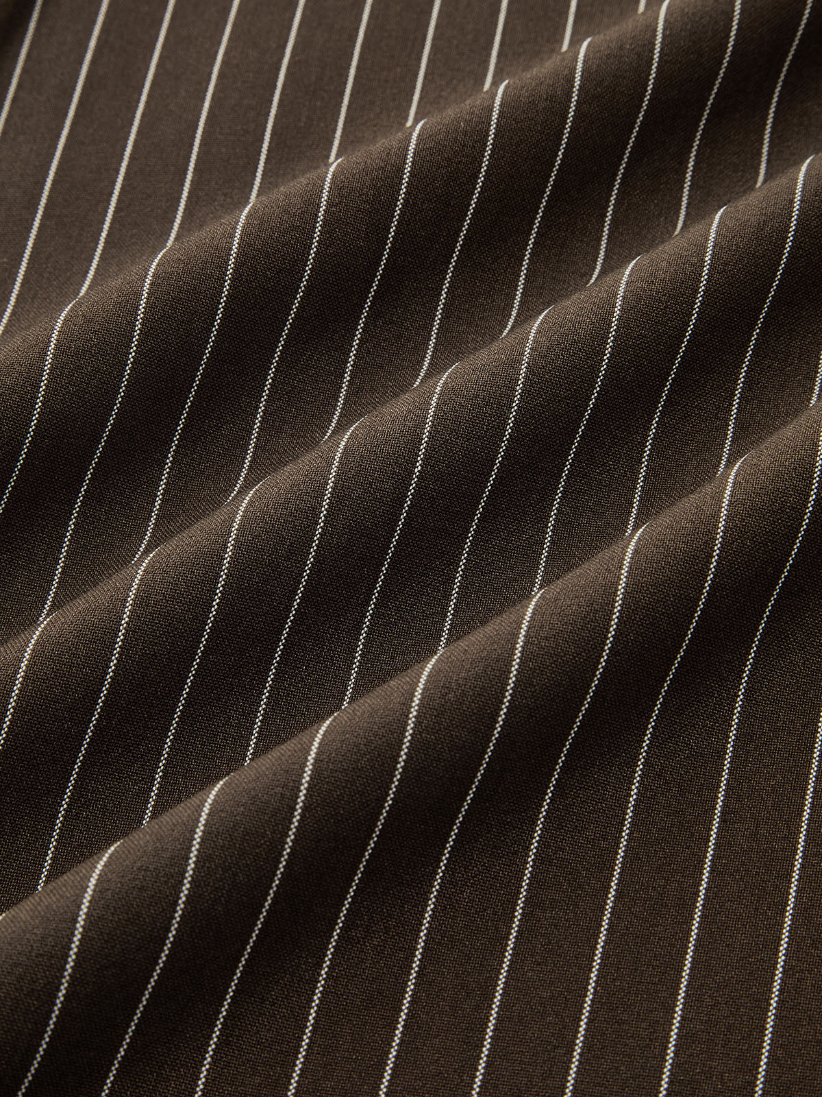 Mid-Waist Pinstripe Belted Pants-Chicvia