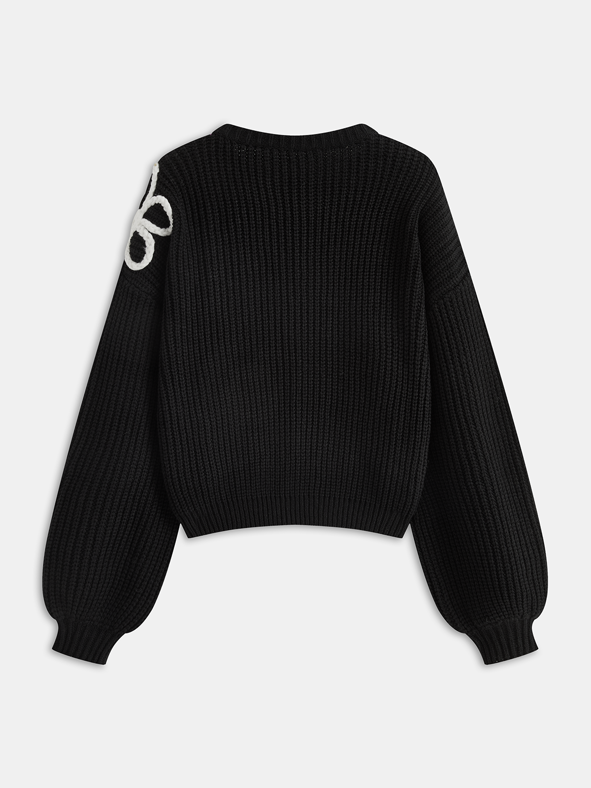 Flower Applique Sweater-Chicvia