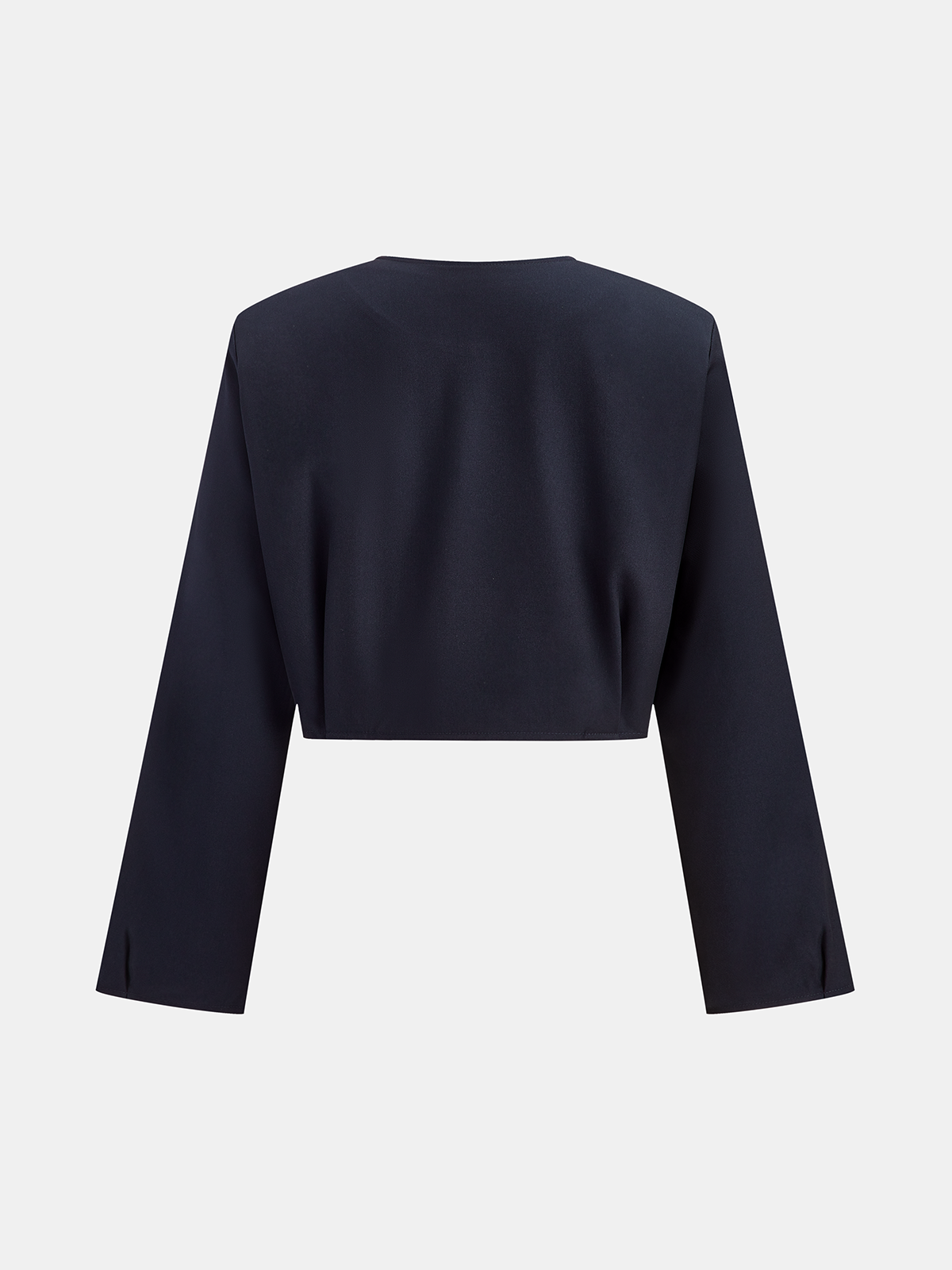 Metal Button Cropped Jacket-Chicvia