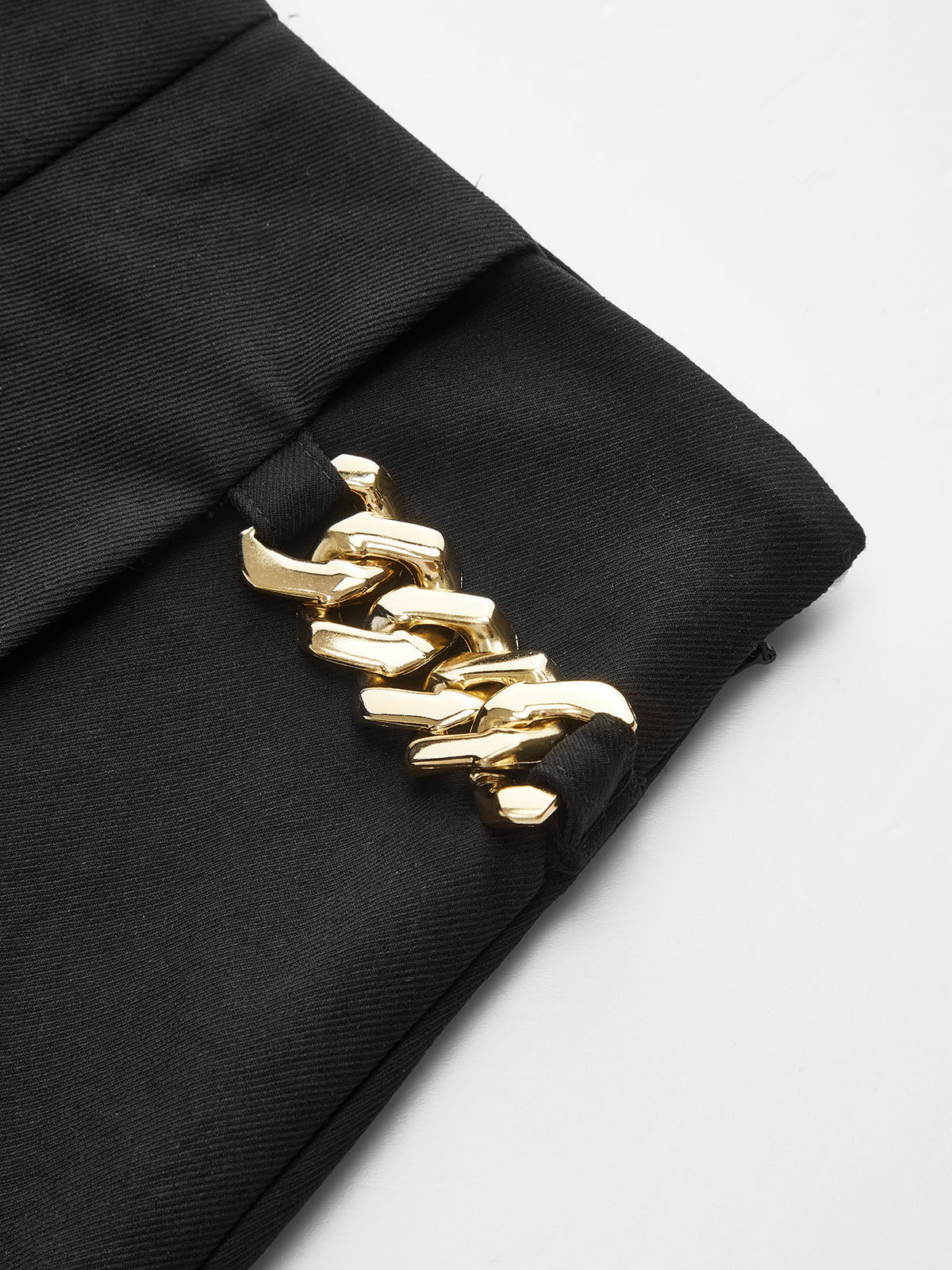 Chain Detail Pleat Skorts-Chicvia