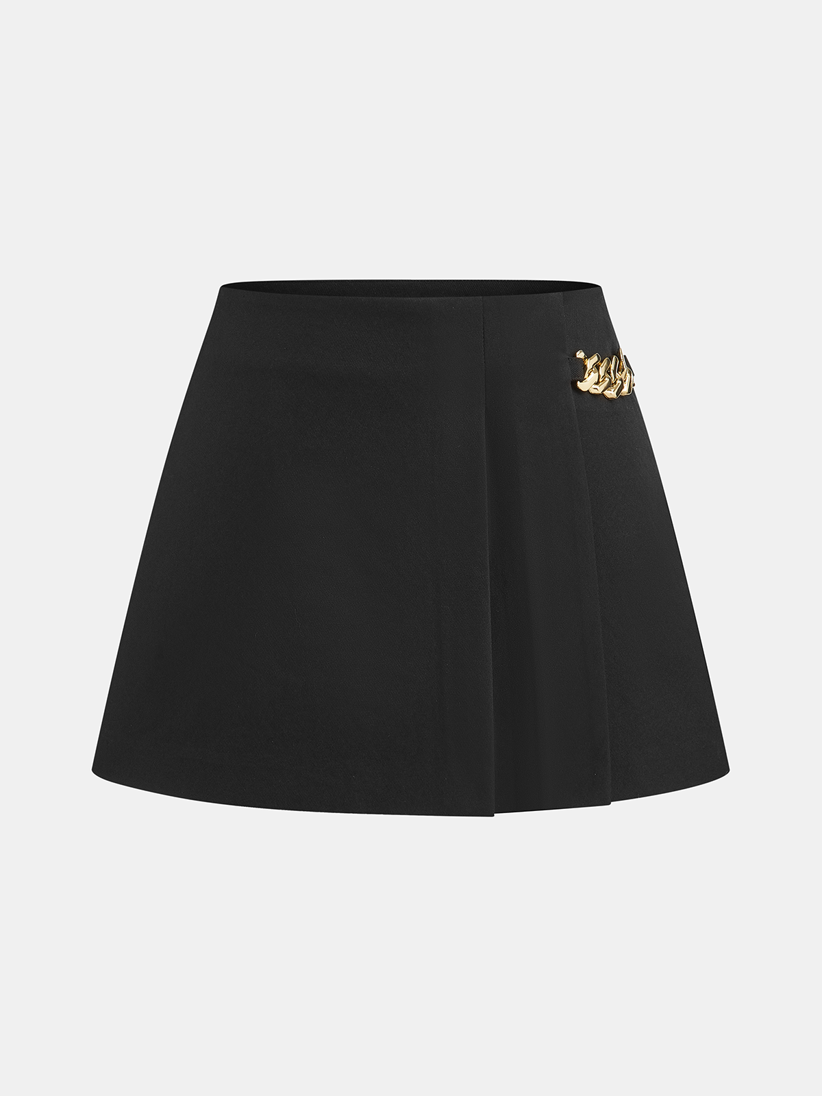 Chain Detail Pleat Skorts-Chicvia