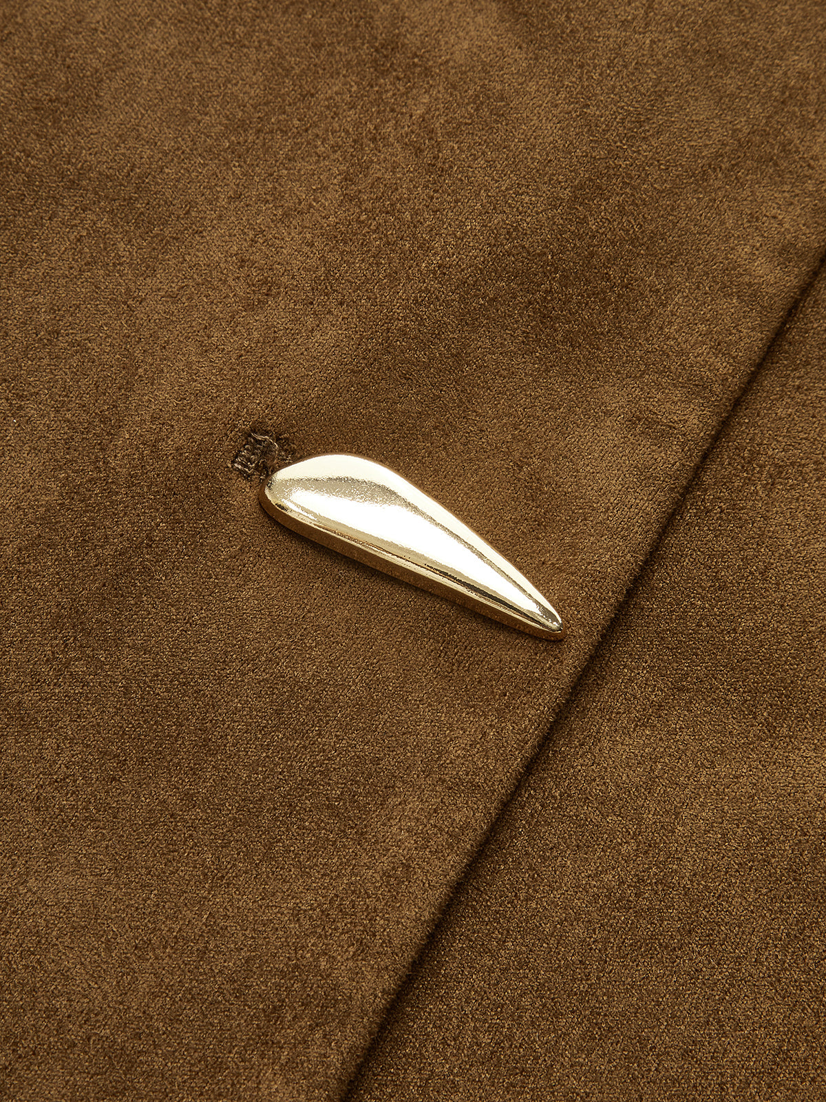 Metal Button Suede Effect Vest-Chicvia