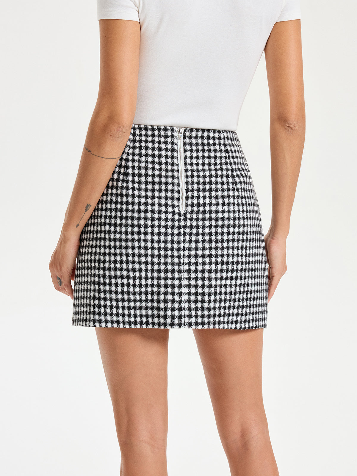 Checkered Mini Skirt-Chicvia