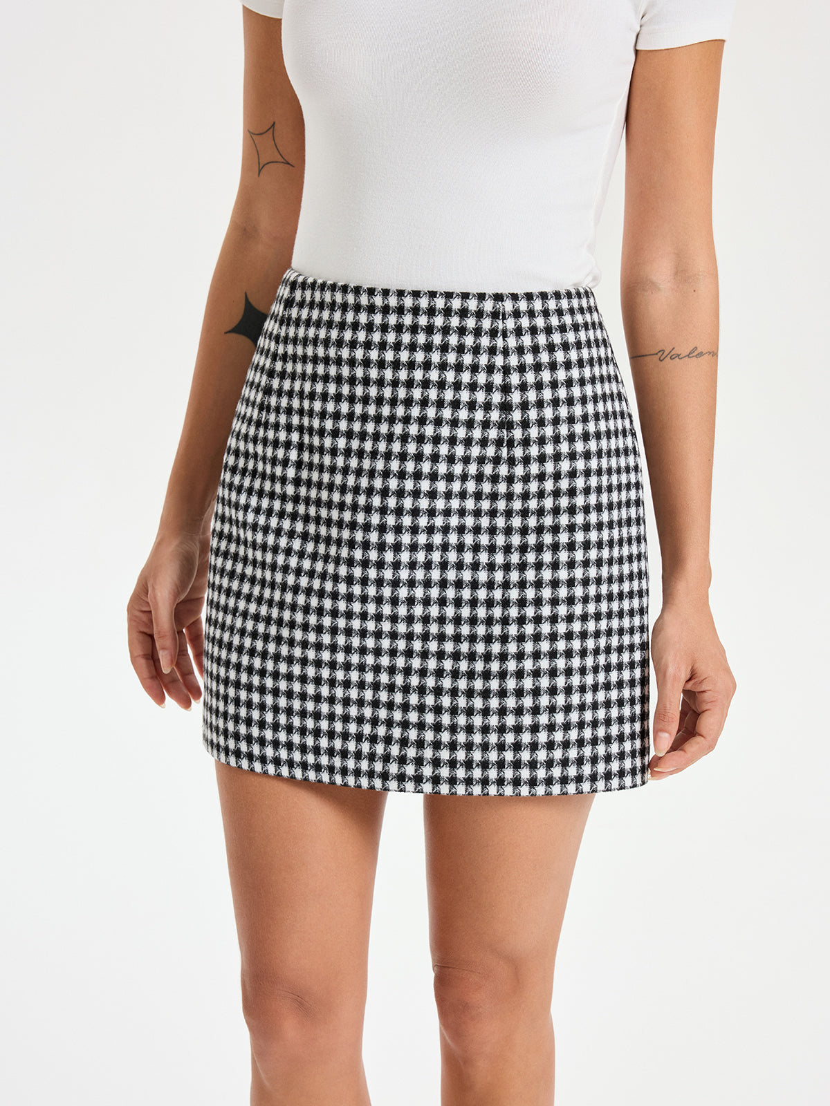 Checkered Mini Skirt-Chicvia