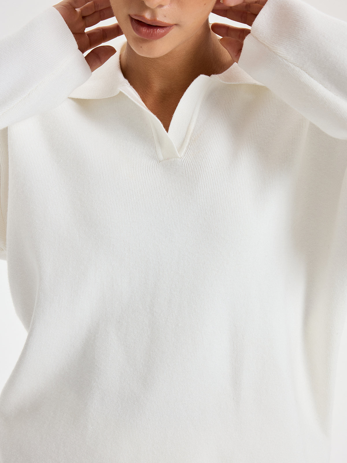 Oversized Polo Jumper & Pants Set-Chicvia