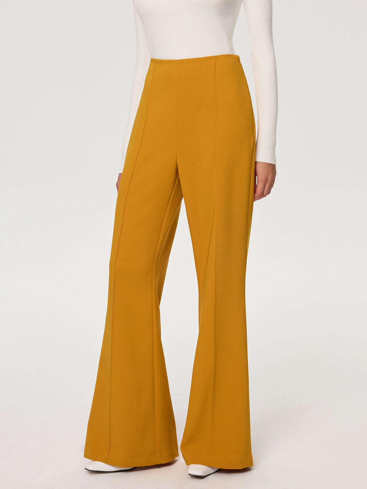 Mid-Waist Flare Pants-Chicvia