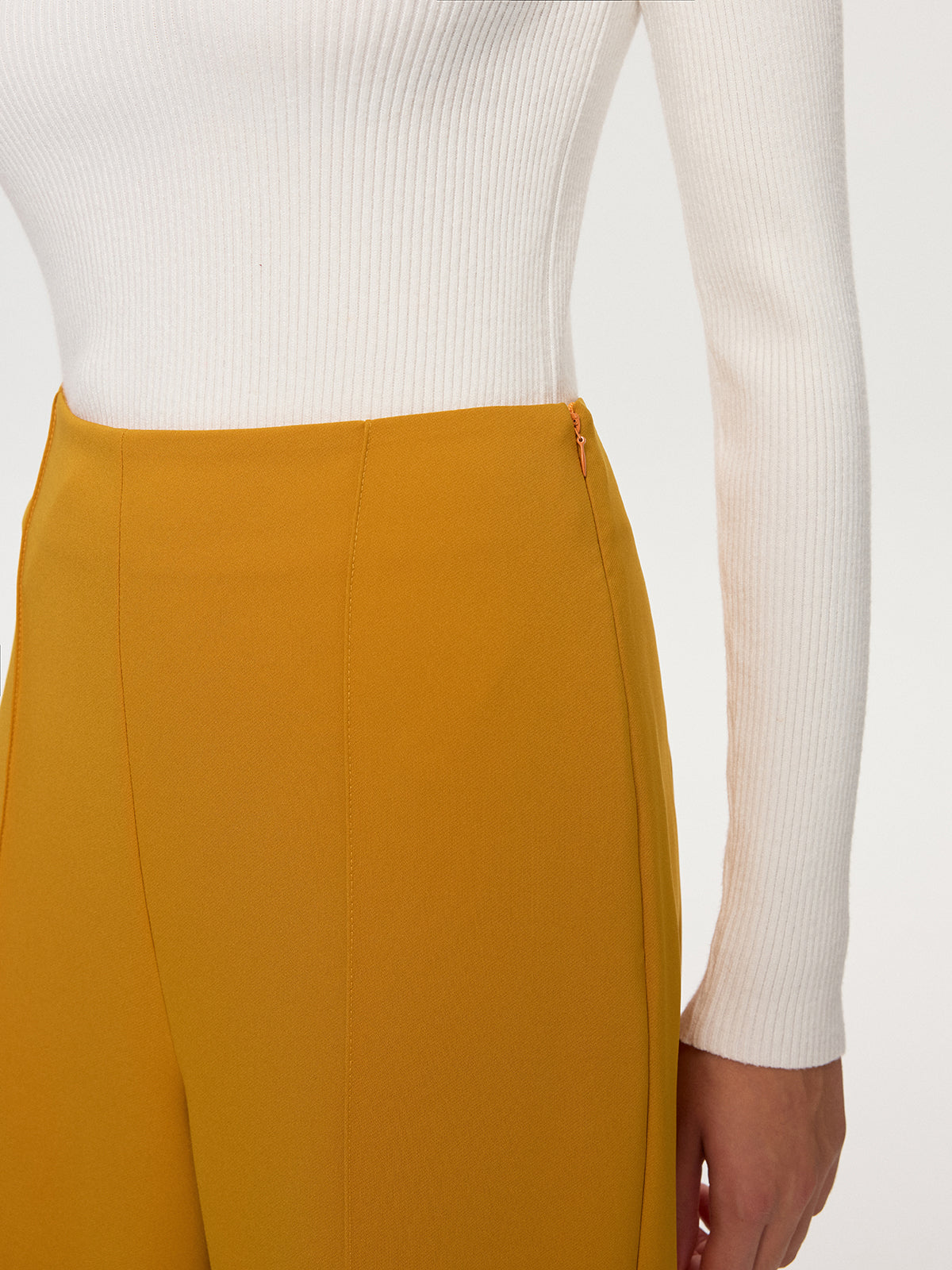 Mid-Waist Flare Pants-Chicvia