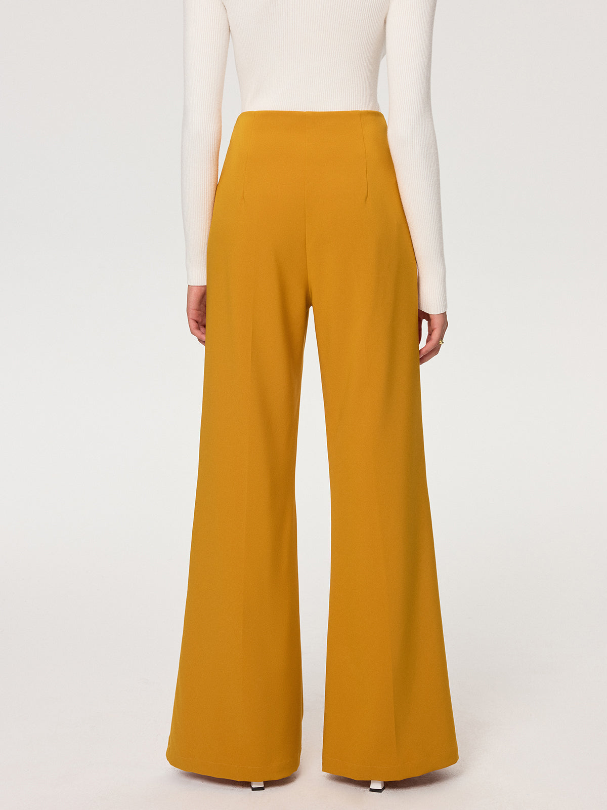 Mid-Waist Flare Pants-Chicvia