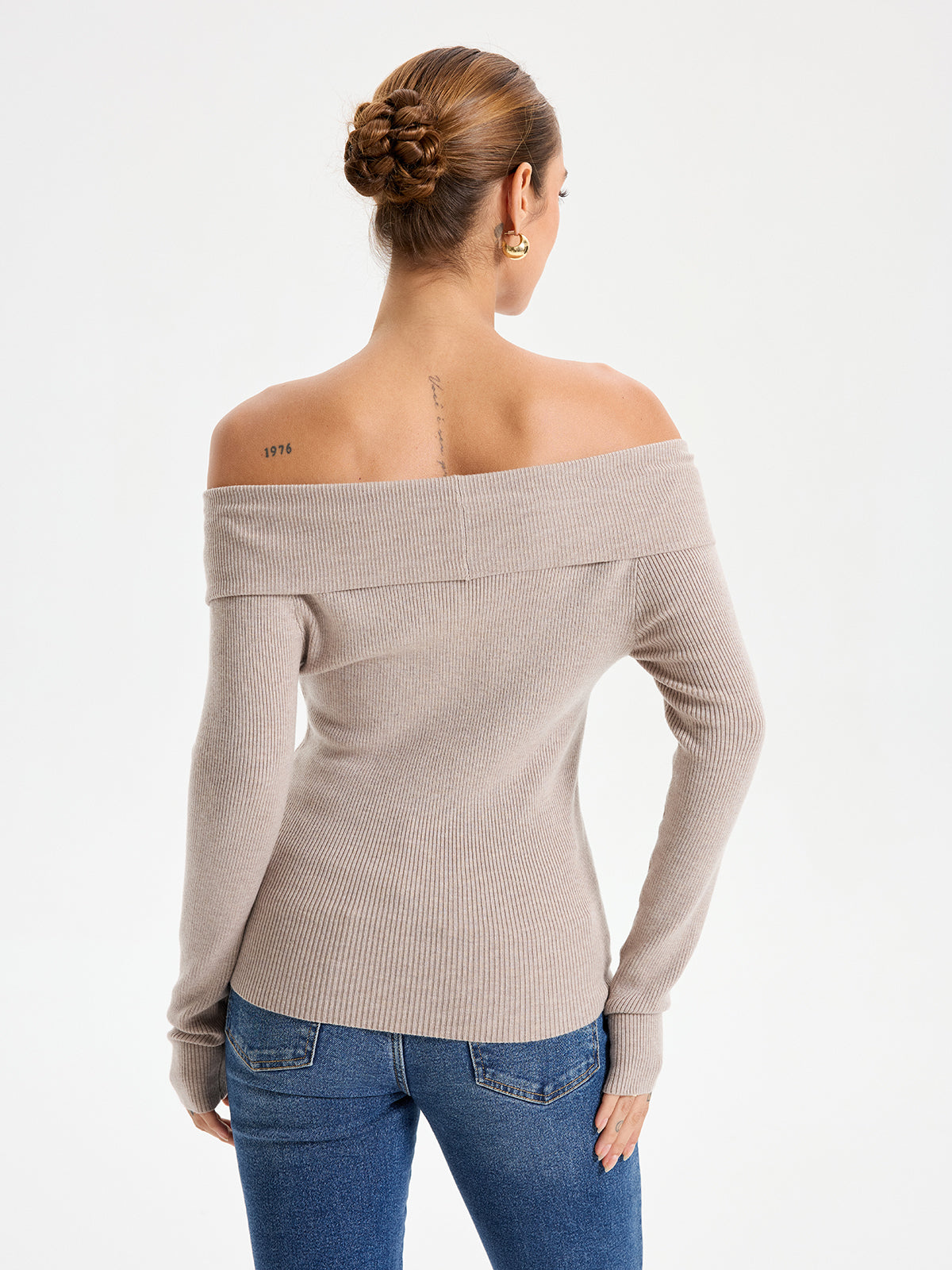 Frenchy Off Shoulder Crossover Sweater-Chicvia