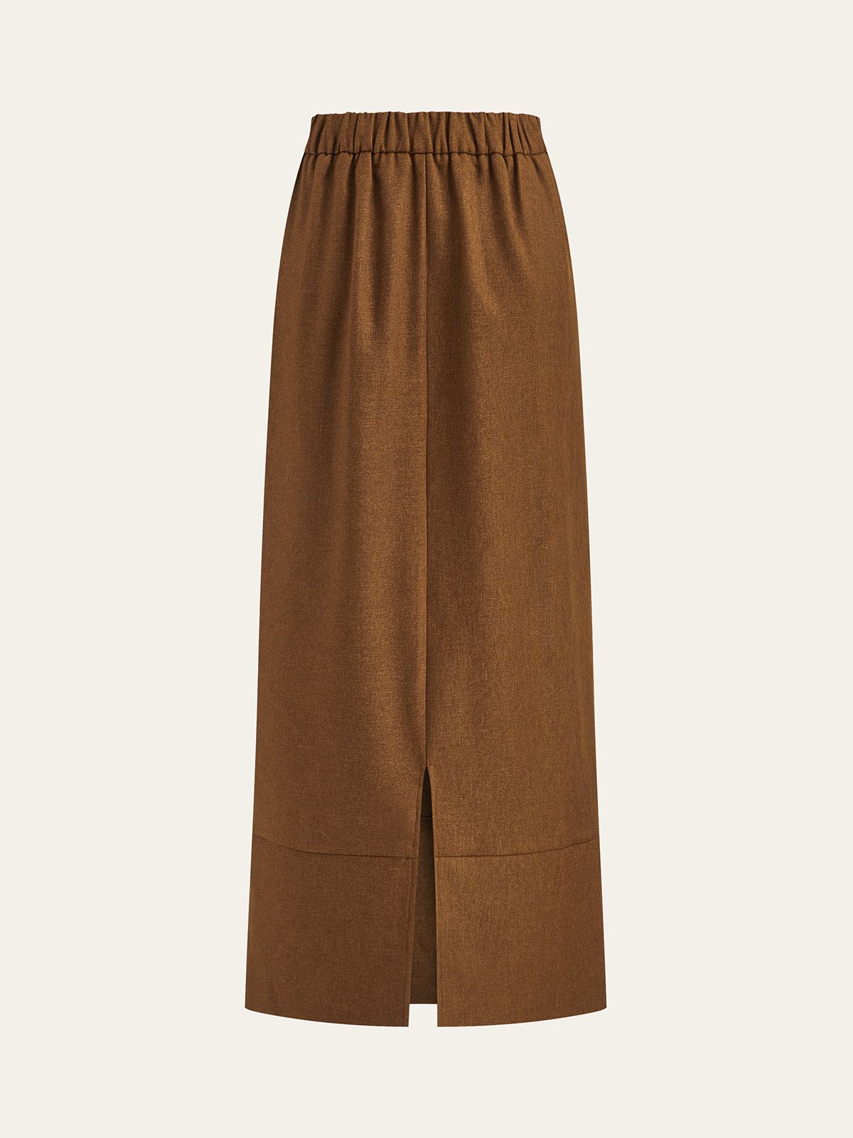 Elastic Waist Slit Maxi Skirt-Chicvia