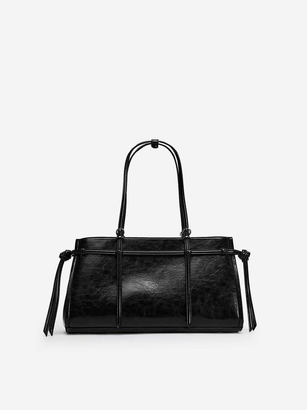Double Strap PU Leather Tote Bag-Chicvia