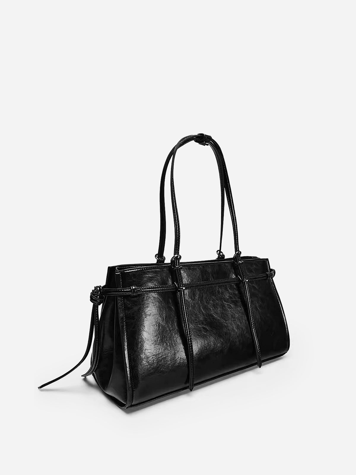 Double Strap PU Leather Tote Bag-Chicvia