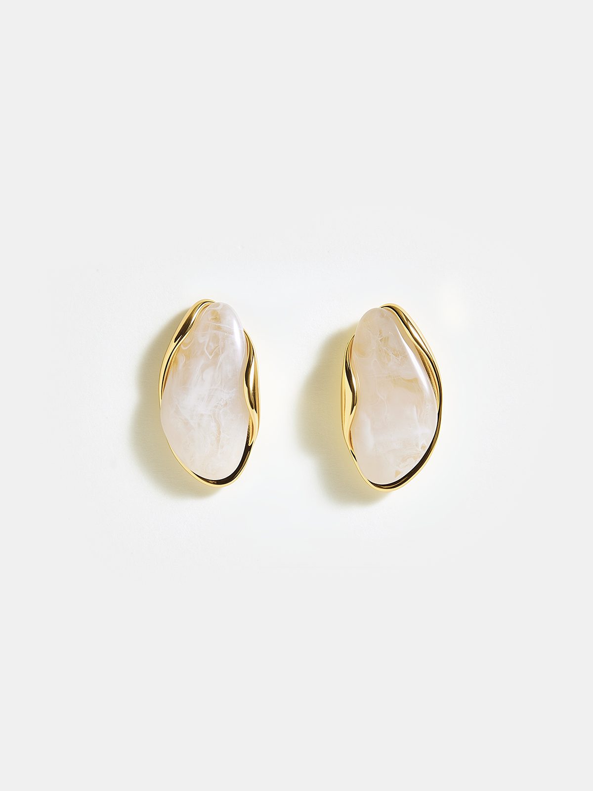 Marble Resin Stud Earrings-Chicvia