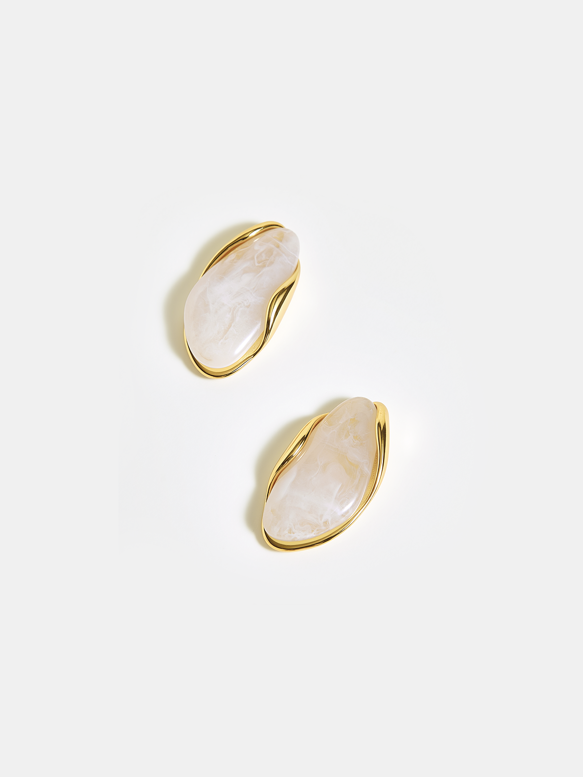 Marble Resin Stud Earrings-Chicvia