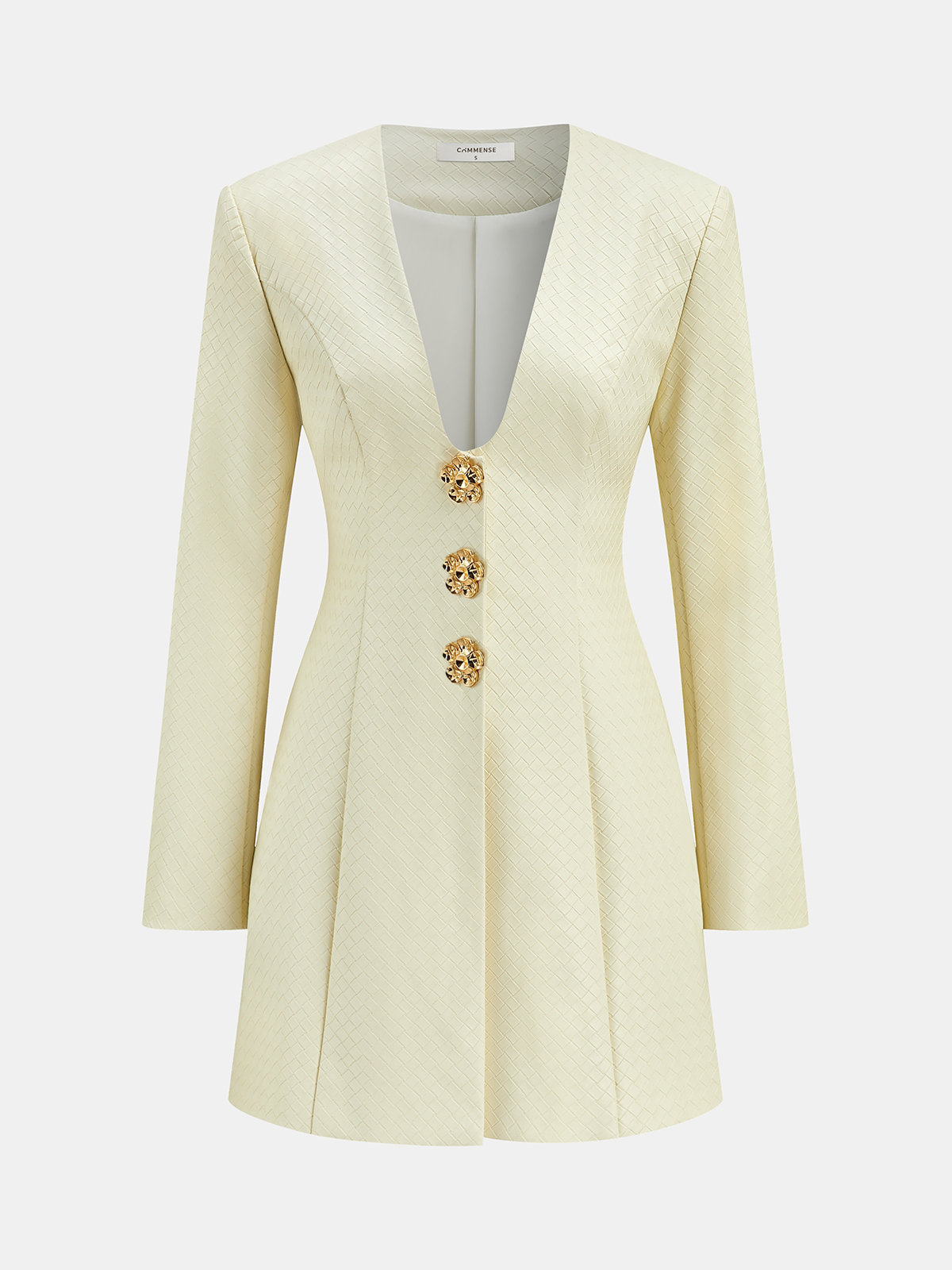 Floral Metal Button Faux Leather Mini Dress-Chicvia