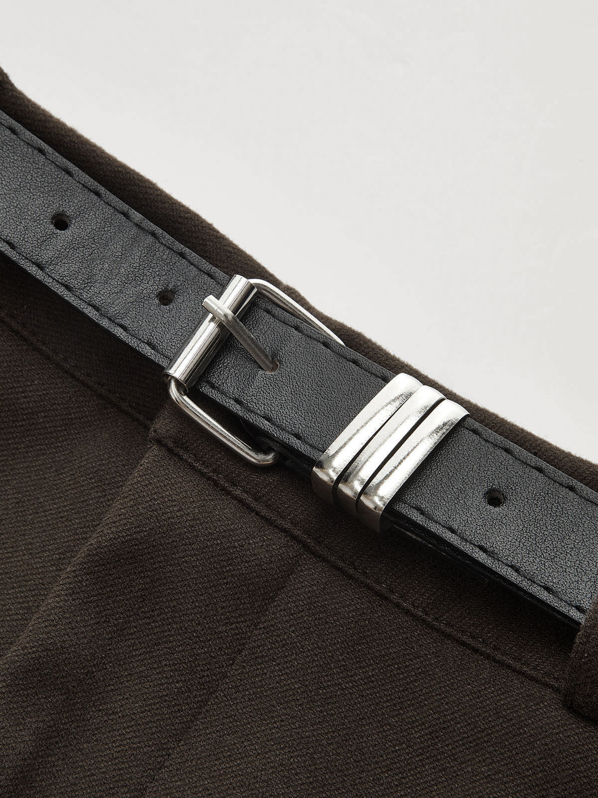 Belted Tweed Mini Skirt-Chicvia