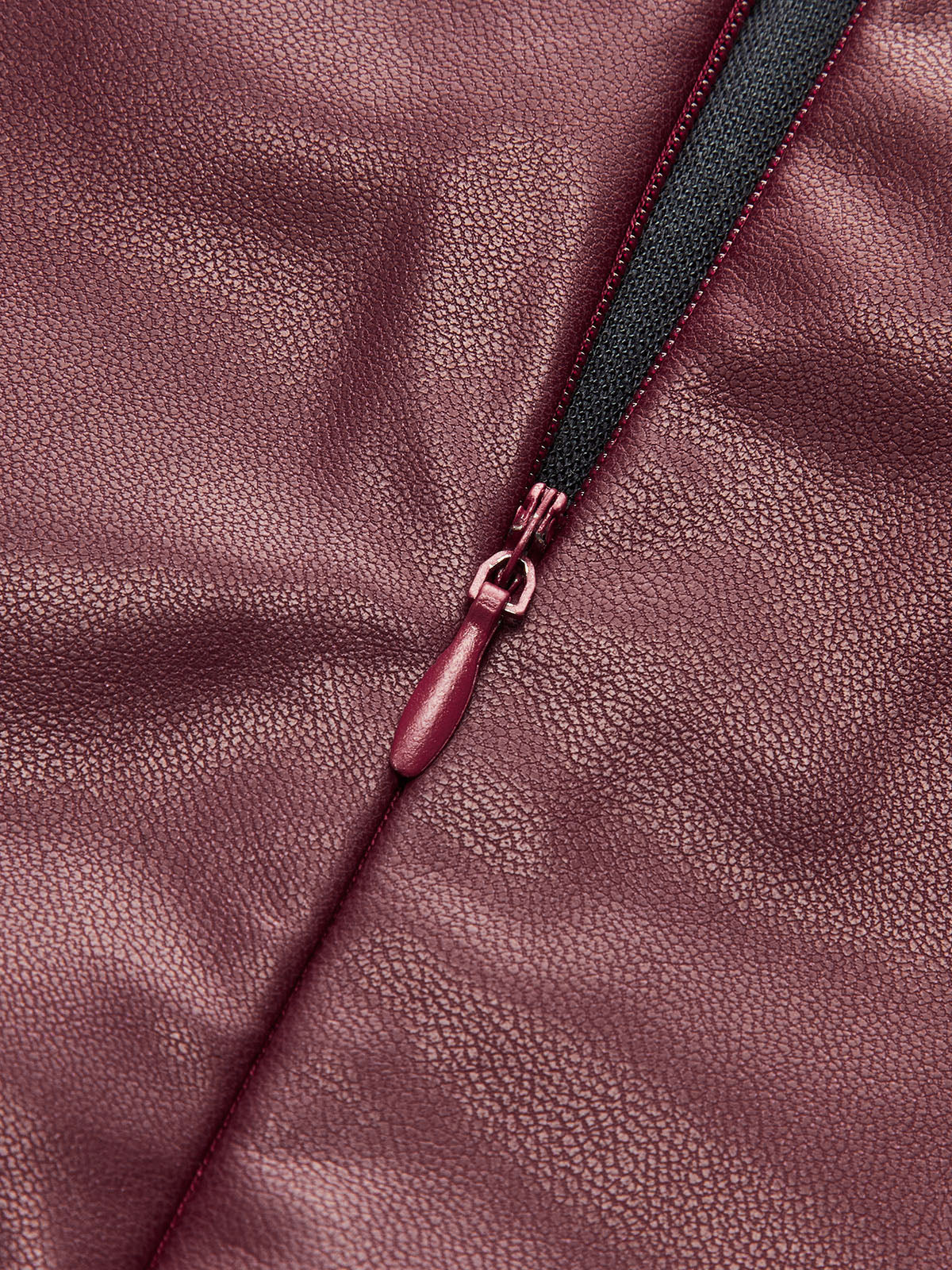 Faux Leather Pleated Dress-Chicvia