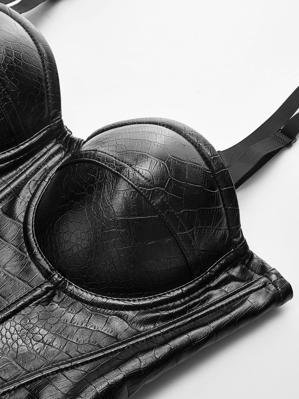 Crocodile Embossed Corset Top-Chicvia