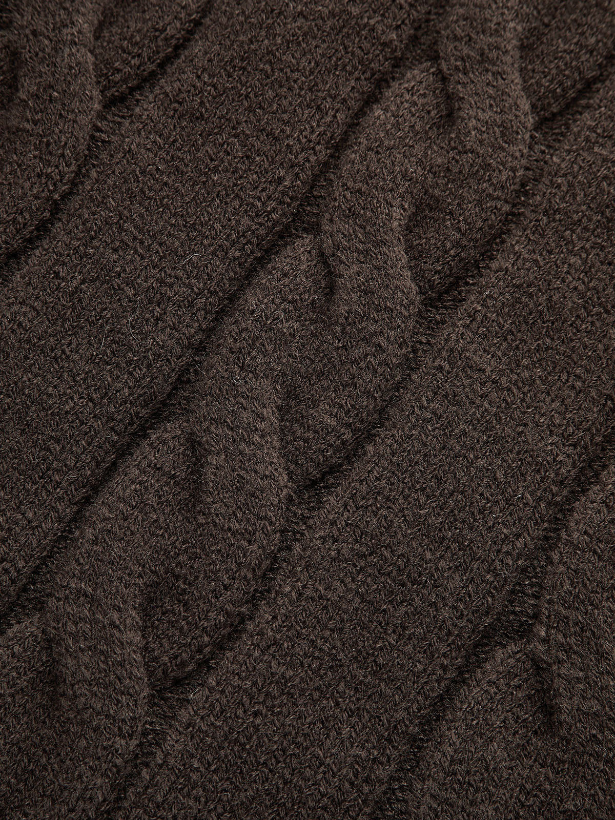 Cable Knit Round Neck Cardigan-Chicvia