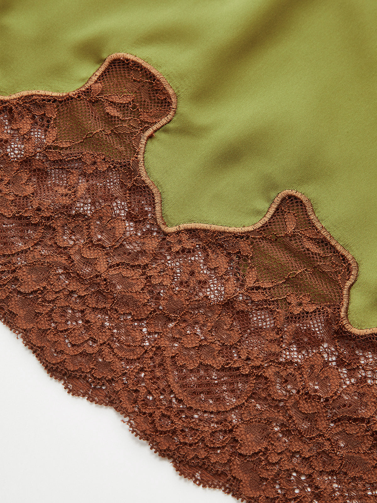 Lace Panel Satin Mini Skirt-Chicvia