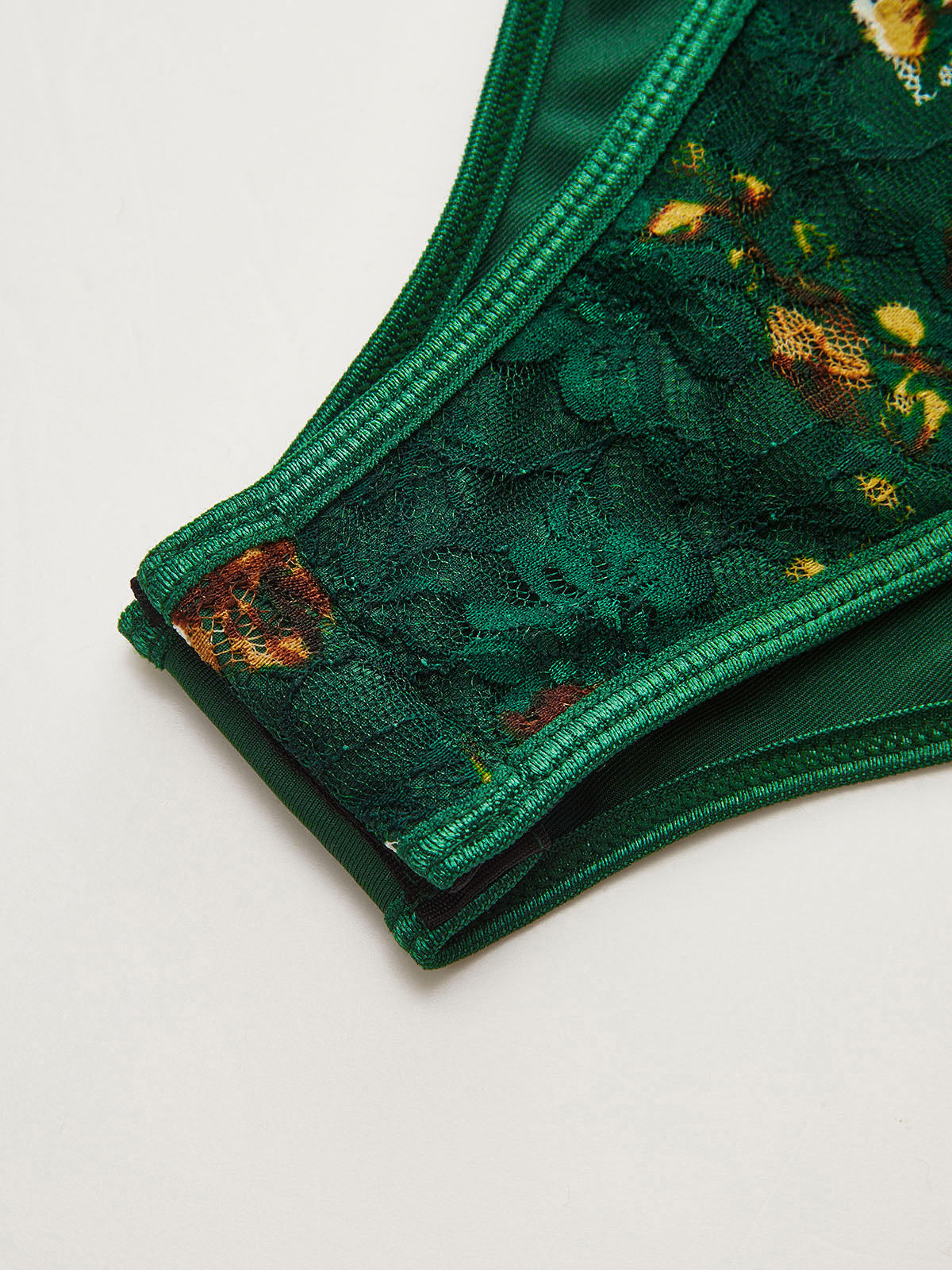 Floral Print Embroidery Bustier Corset Bodysuit-Chicvia