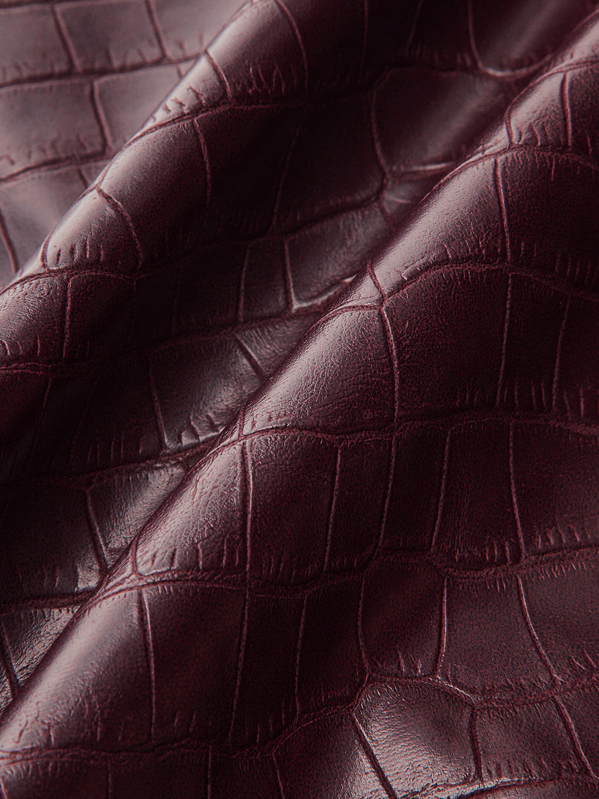 Crocodile Embossed PU Leather Mini Skirt-Chicvia