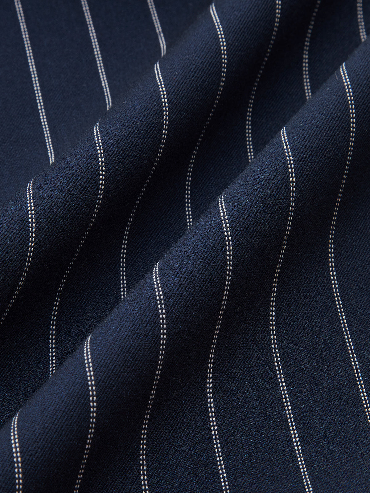 Metal Button Asymmetric Placket Pinstripe Wide-Leg Pants-Chicvia